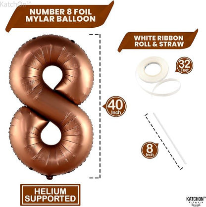KatchOn, Coffee Brown 8 Balloon Number - Image 4