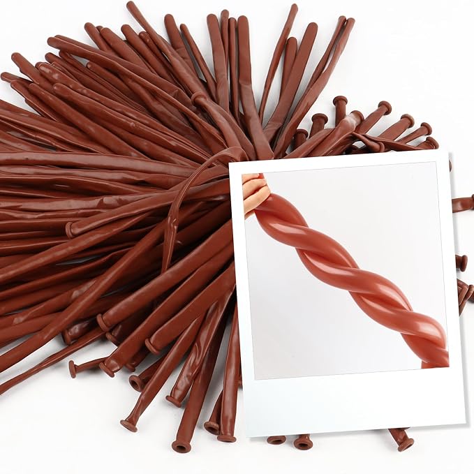 Long Balloons - Coffee Brown 260 Balloons - Image 4