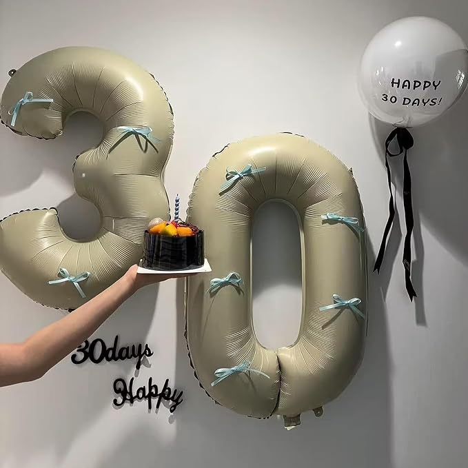 40 Inch Beige Number 7 Foil Balloon - Image 6