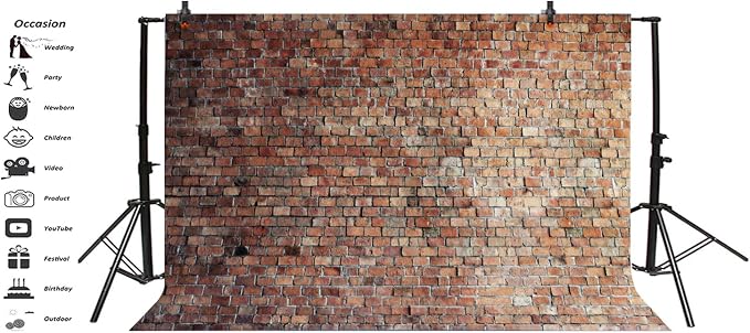 10x8ft Vintage Red Brick Wall Photo Backdrop Newborn Baby Girls Adults Portrait - Image 3