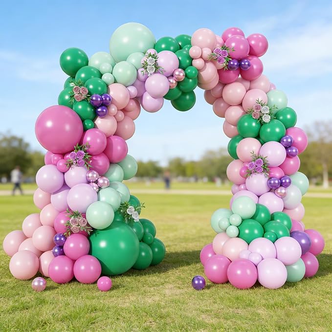 Pink and Green Balloons Garland Arch Kit - Image 8