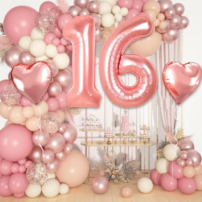 40 inch Rose Gold Birthday Balloons - Image 4