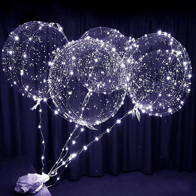 12PCS LED Balloons, christmas decorations clear transparent by lightsfever