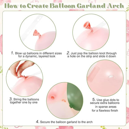 Sage Green and Pink Balloon Arch Kit - Image 6