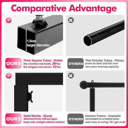 Over Table Rod Stand with Clamp 2 Pack Black Table Arch Banner Stand | - Image 3
