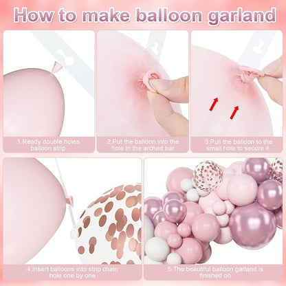 Amandir 153pcs Pink White Balloons Arch Garland Kit Different Sizes | 18 12 10 - Image 3