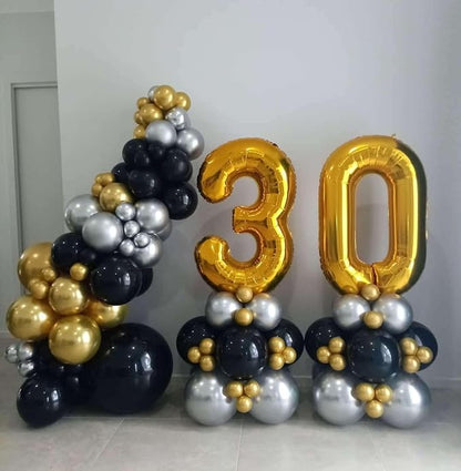 Gold 30 Number Balloons, 40 Inch Giant Number 30 Balloons Foil Mylar Helium - Image 7