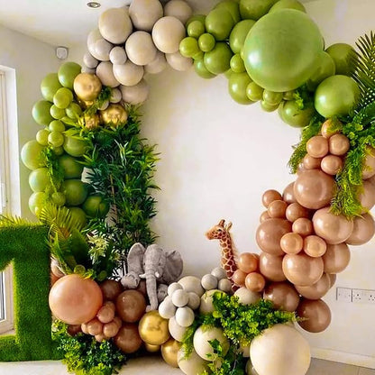 PartyWoo Sage Green Balloons 140pcs Olive Eucalyptus Dusty Green Boho Color | - Image 7
