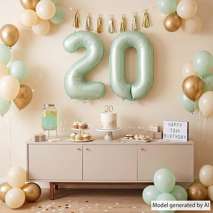 Olive Green Number 20 Balloon 40 Inch, Sign - Image 3