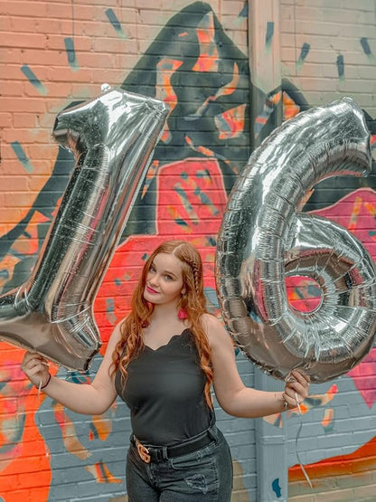 Number Balloons 40 Inch Silver 5 Balloon - Image 2