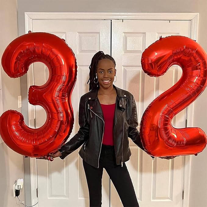 12th Birthday Balloons for Boys Girls, 40 Red Foil Number 12 Balloons - Image 4