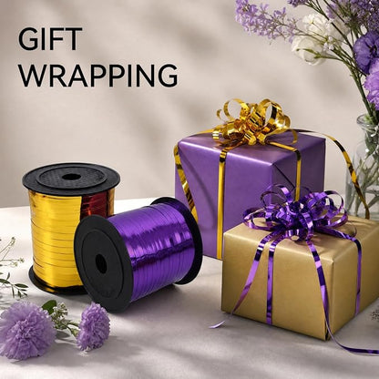 TONIFUL Shiny 500 Yards Purple and Gold Curling Ribbon Balloon String | Balloon - Image 3