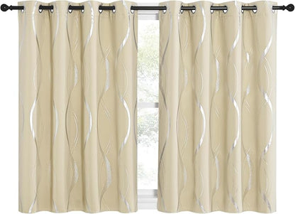 NICETOWN Kitchen Blackout Curtain Panels, Stone Blue, 34 by 54 Inch, Window - Image 2