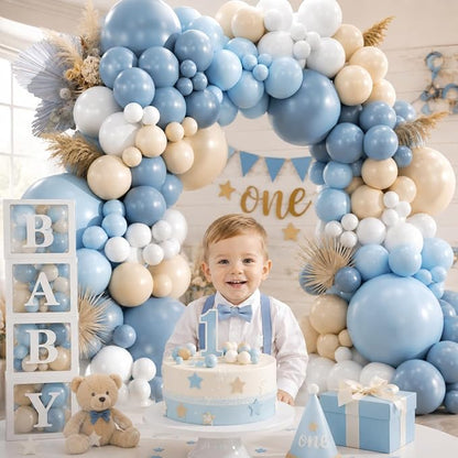 450Pcs Dusty Blue White Sand Balloons Garland Arch Kit - Image 3
