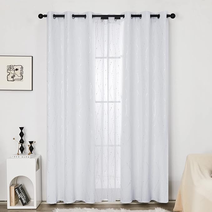 Deconovo Living Room Curtains 84 Inches Long, Thermal Insulated, Room Darkening - Image 2
