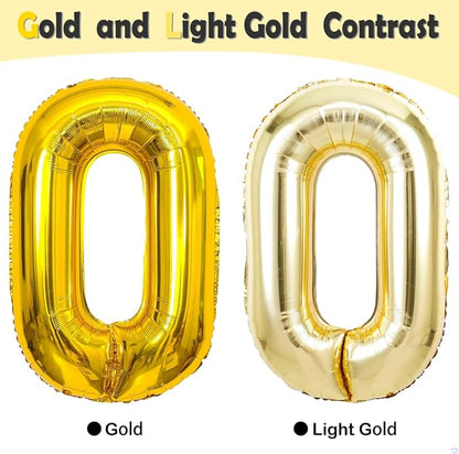 Light Gold 60 Balloon Numbers, 40 Inch Large 60th Birthday Balloons, Helium - Image 7
