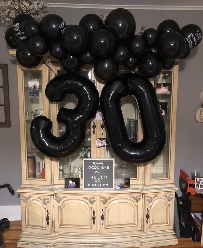 40 inch Number Balloon 0-9 Black Large Number 9 Balloons, Digital Balloons - Image 5
