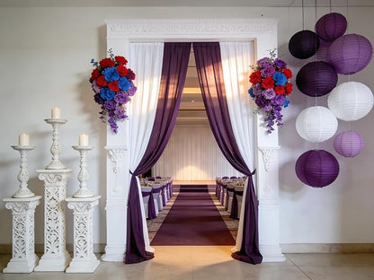Purple & Cream White Paper Lanterns Set - Image 5