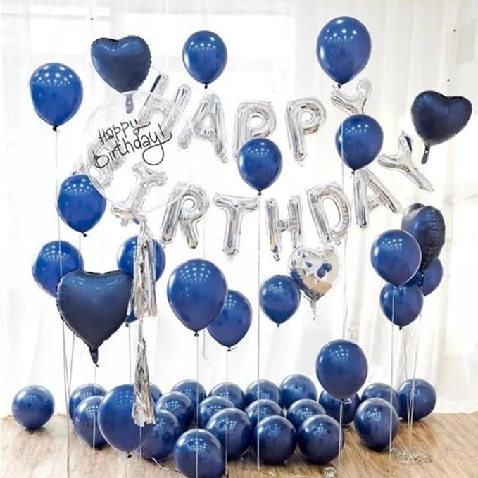 YMSZ Navy Blue Balloons with Different Sizes, Graduation, Baby Shower, Wedding - Image 3