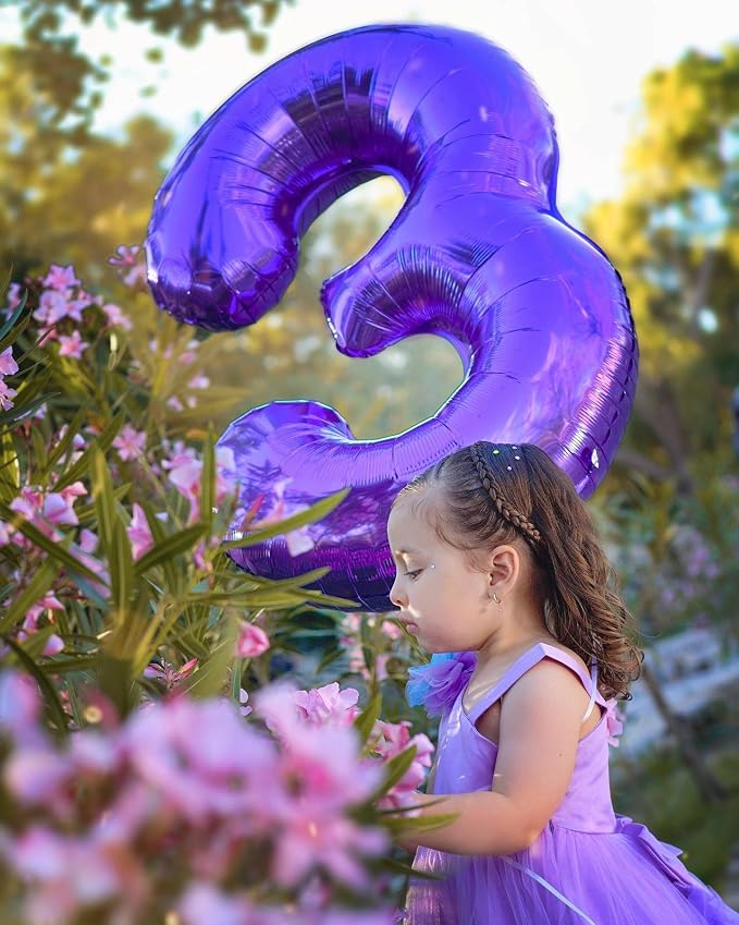 12 Balloon - Purple Birthday Number Balloons, 40 Inch Decorations Men Women | - Image 2