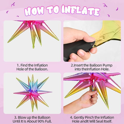 Rainbow Balloons, 12 Inches Yellow Hot Pink Lime Green Blue Red Neon Balloons - Image 3
