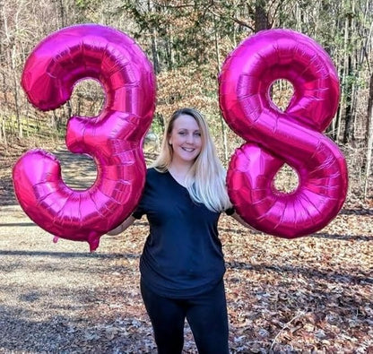 8 Balloon 40 inch Pink Number Balloons - Image 3