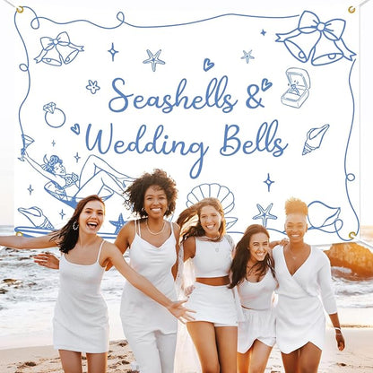 Seashells & Wedding Bells Backdrop Banner - Image 6