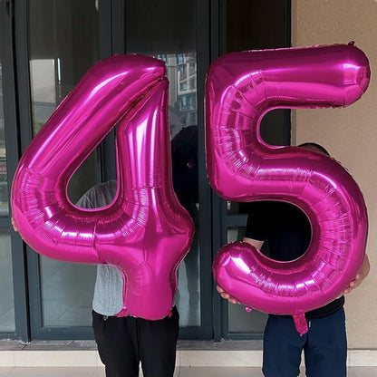 Jonhamwelbor 45 Balloons Number Big Giant Jumbo Large Hot Pink 45 Mylar Foil 40 - Image 4