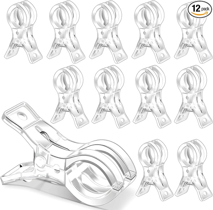 12 Pack Clear Balloon Arch Clips, Spring Clamps by MERDTTESHOME