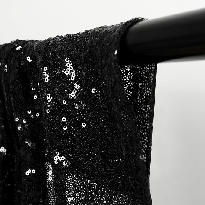 Eternal Beauty Black & Red Sequin Backdrop Curtains, 4 Panels 2x8FT | 3mm - Image 6