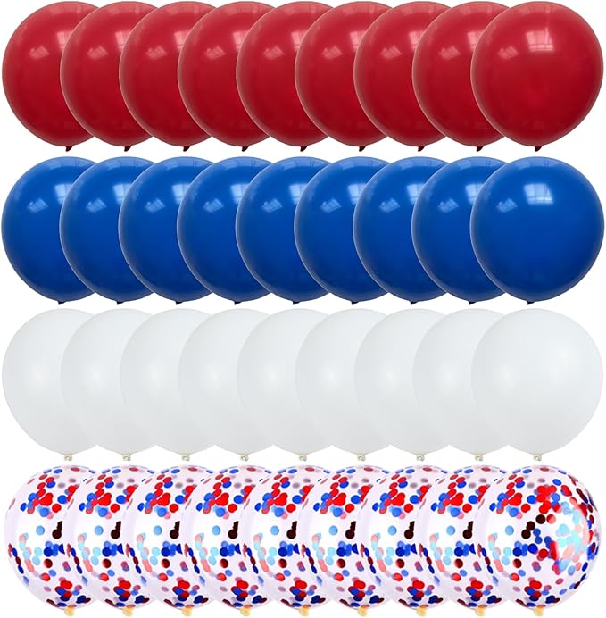 75pcs Red White and Blue Latex Balloons by DECGOL
