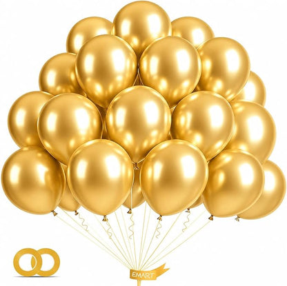 EMART Gold Balloons 12 Inch 60pcs, Latex Balloons by EMART