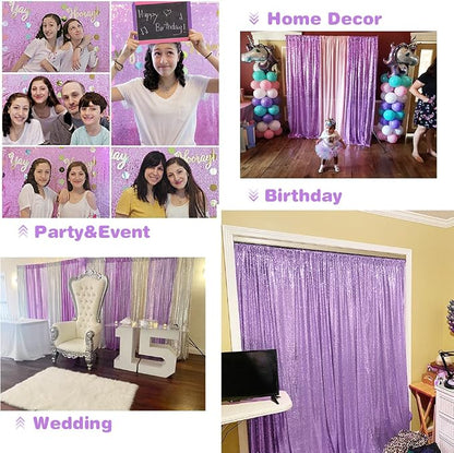 Eternal Beauty Lavender 3mm Sequin Backdrop 10x10 Ft - Image 9