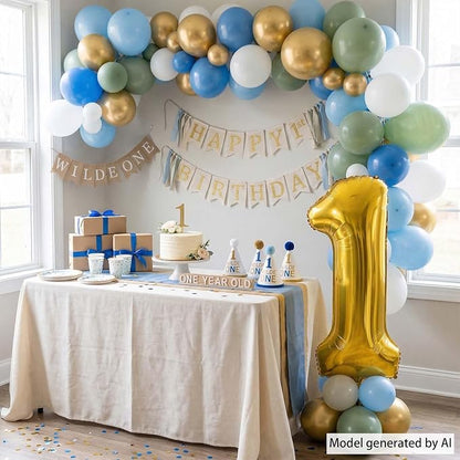 Gold Number 1 Balloon 40 Inch, Shiny Foil Decor - Image 3