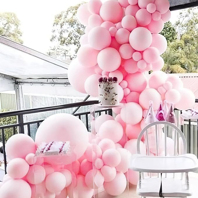 PartyWoo Baby Pink Balloons 100pcs Pastel Pale Pink Color 12 Inch | Balloons - Image 5