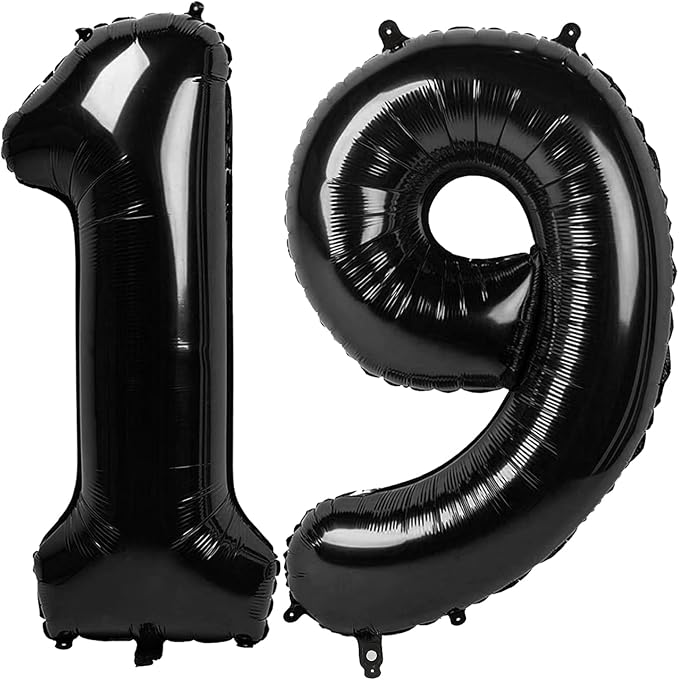 Numbers 18 Balloon 40Inch Black Balloons by Argthjy