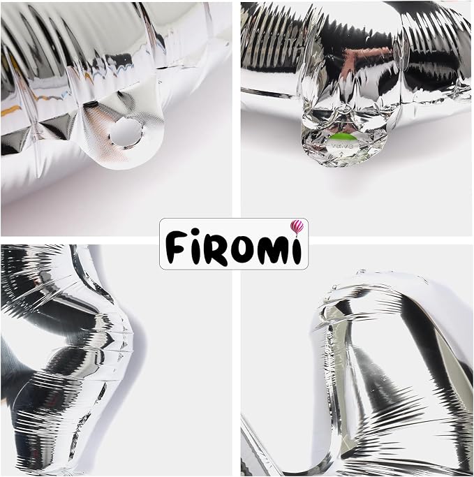 FIROMI 50 Number Balloons Silver Big Foil Mylar 50th Balloon Numbers 40inch | - Image 5