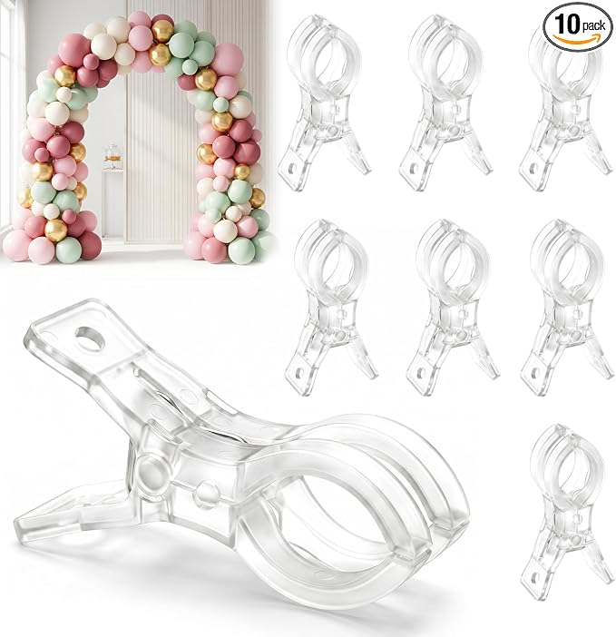 10 Pack Balloon Arch Clips, 3.5'' Large Plastic Clips Supplies by JAOXIQIU