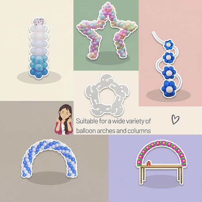 Syhood 200 Pcs Balloon Arch Clips Supplies Ring Flower Holder Supplies | Quick - Image 5