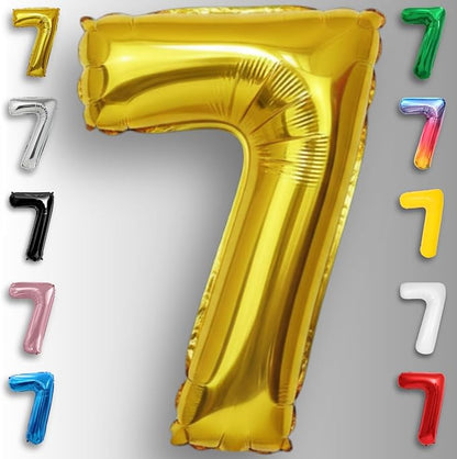 Gold Number Balloon 7 Mylar Foil Balloons 16 inch - Image 6