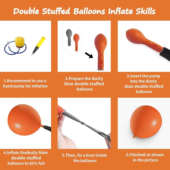 Double Stuffed Burnt Orange Balloon Garland Arch Kit | 18/12/10/5inch Different - Image 2