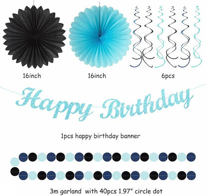 Light-Royal Navy-Blue Black Birthday Party-decorations - Image 3