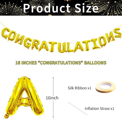 16 Inches Congratulations Balloons Hanging Banner Decorations, Foil Mylar - Image 2