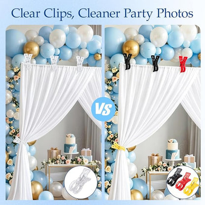 10 Pack Clear Spring Clamps, 3.5 Inch Plastic Balloon Arch Clips | Invisible - Image 2