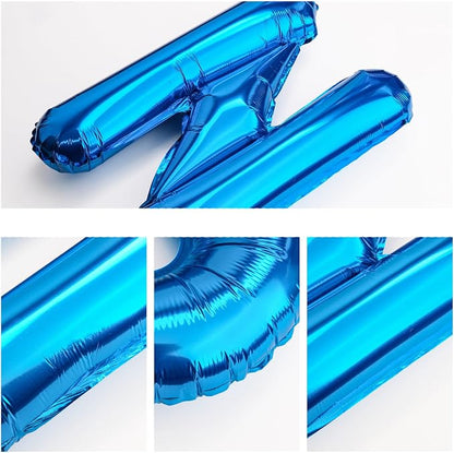16" Blue Letter Number Balloons, Happy Birthday & 2 Sets of A-Z 0-9, Foil Mylar - Image 3