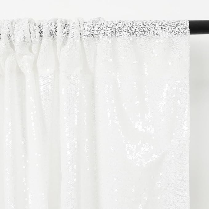 Eternal Beauty White 3mm Sequin Backdrop 8x8 Ft - Image 8