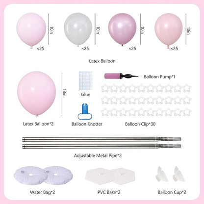Pink and White Balloon Column Stand Kit of 2 - Image 2