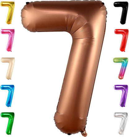 KatchOn Giant Coffee Brown Number 7 Balloon by KatchOn