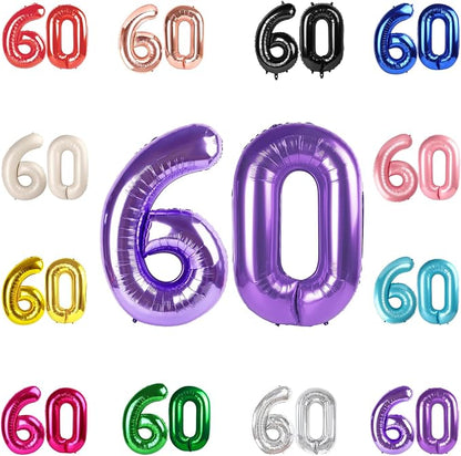 Purple Number 60 Balloon 40 Inch by IWERP