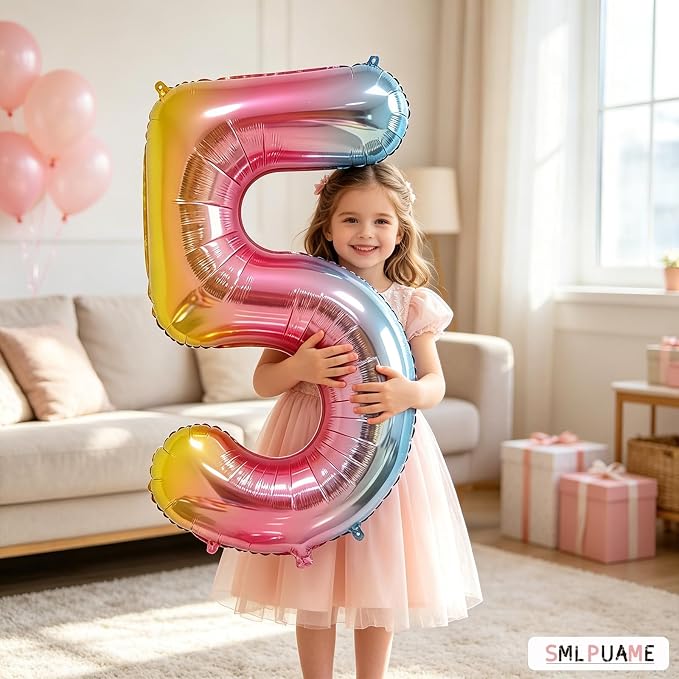 40 Inch Number Balloons 0-9 Rainbow Gradient Large Number 4 Balloons, Digital - Image 6